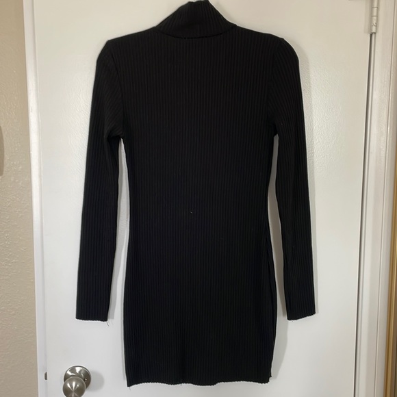 Topshop - Black Ribbed Long Sleeve Knit Dress - Picture 5 of 6